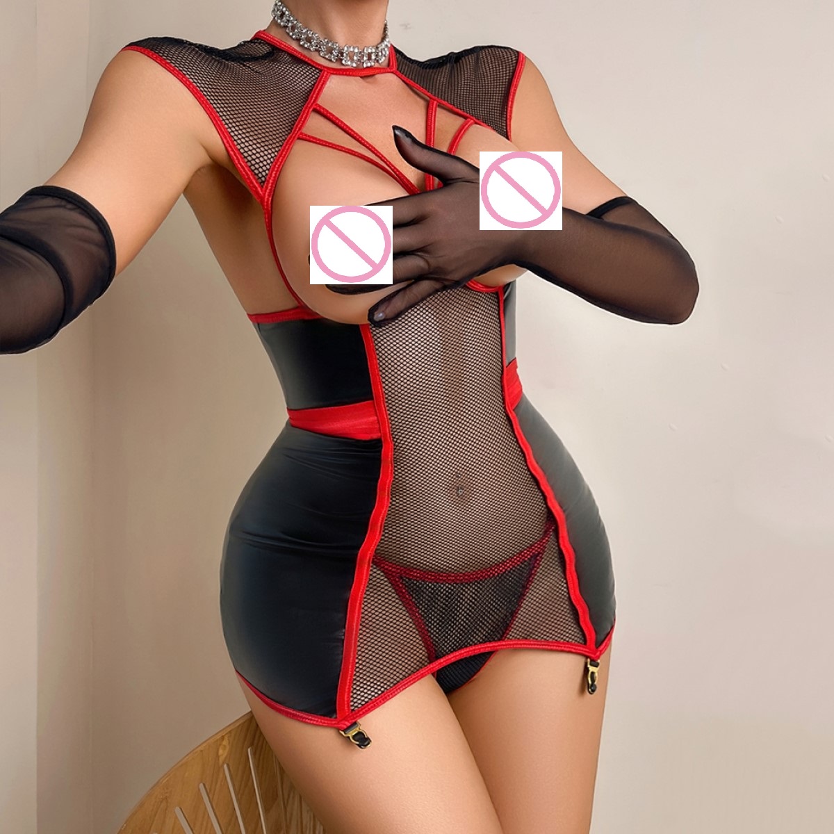 도매 여성용 섹시 메쉬 시스루 롤플레이 간호사 란제리  - Garter Belt Set 리뷰 및 가격