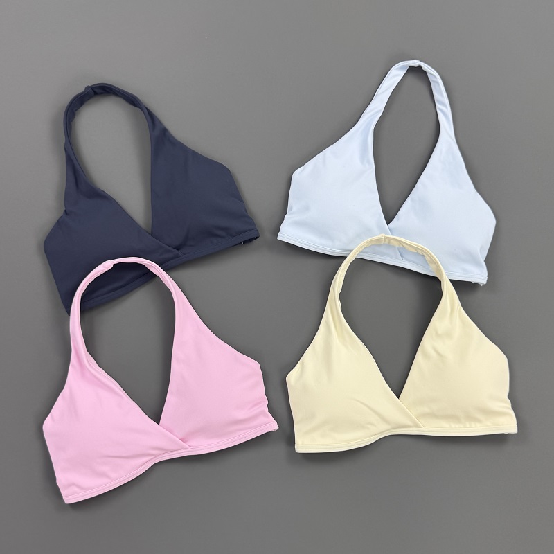 여성용 짐탑 홀터넥 스포츠 브라 프론트 크로스 V넥 패 - Sports Bra High Impact 리뷰 및 가격
